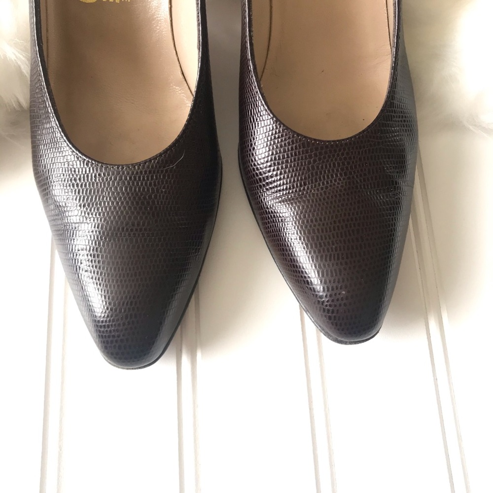 Salvatore Ferragamo brown heel 9 AAAA leather - Picture 5 of 14